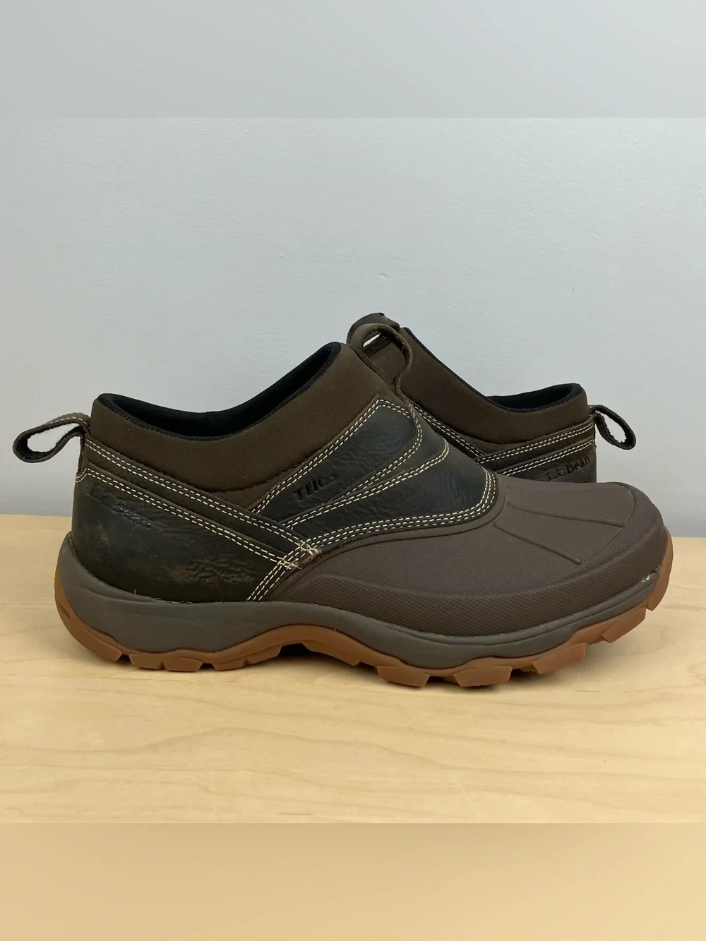 L.L. Bean Men’s Size 10.0 M Storm Chaser Low Slip On Brown Leather Duck Boots